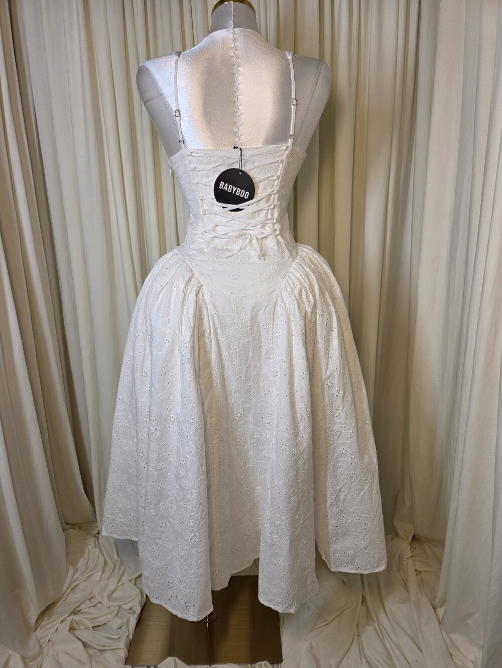 Vestido midi Monroe - Marfil Babyboo NWT $194 - Picture 11 of 15
